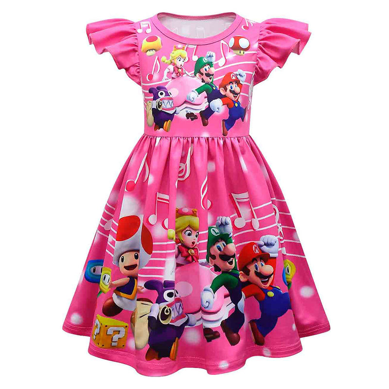 Kids Girls Peach  Cosplay Costume Dress Outfits Halloween Carnival Party Disguise Suit