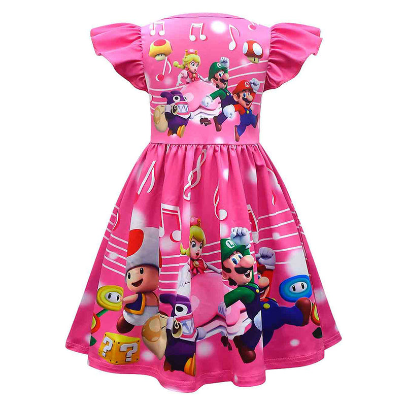 Kids Girls Peach  Cosplay Costume Dress Outfits Halloween Carnival Party Disguise Suit