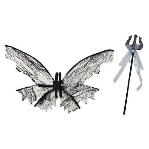 ﻿ Kids Girls Princess Dark butterfly Wings Fork Wand Halloween Carnival Costume Accessories