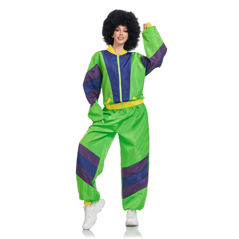 Kids Girls retro hip-hop disco Cosplay Costume Sportwear Jacket Pants Outfits Halloween Carnival Suit