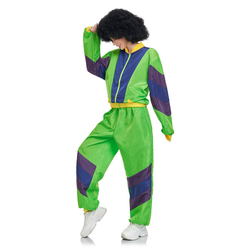 Kids Girls retro hip-hop disco Cosplay Costume Sportwear Jacket Pants Outfits Halloween Carnival Suit