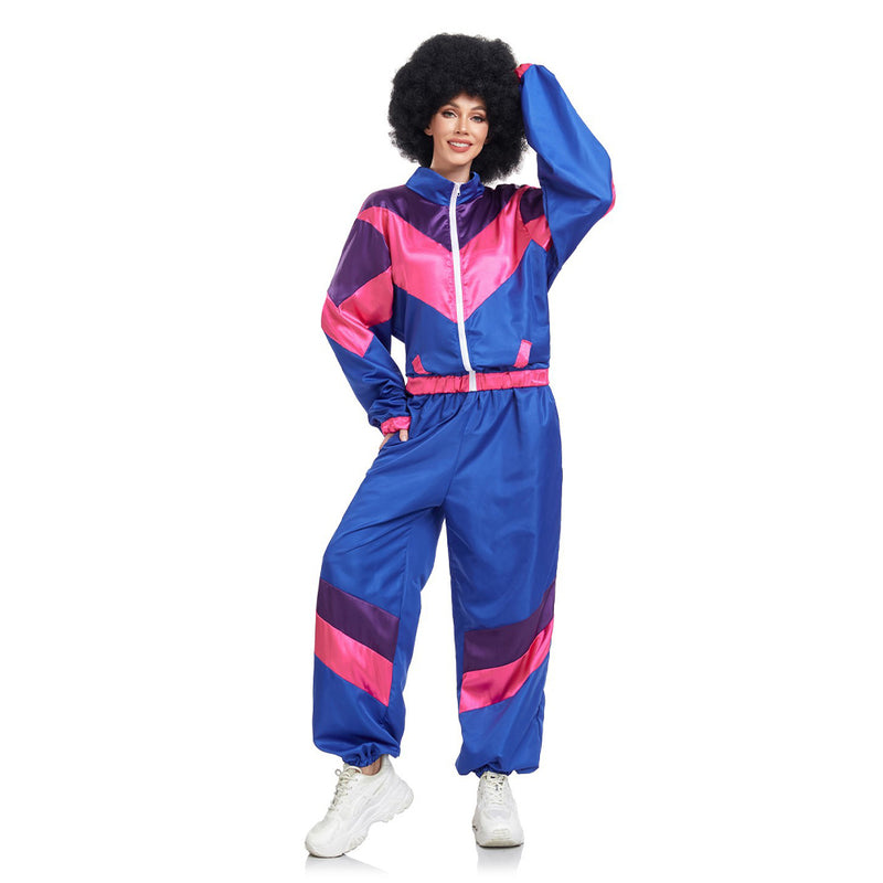 Kids Girls retro hip-hop disco Cosplay Costume Sportwear Jacket Pants Outfits Halloween Carnival Suit