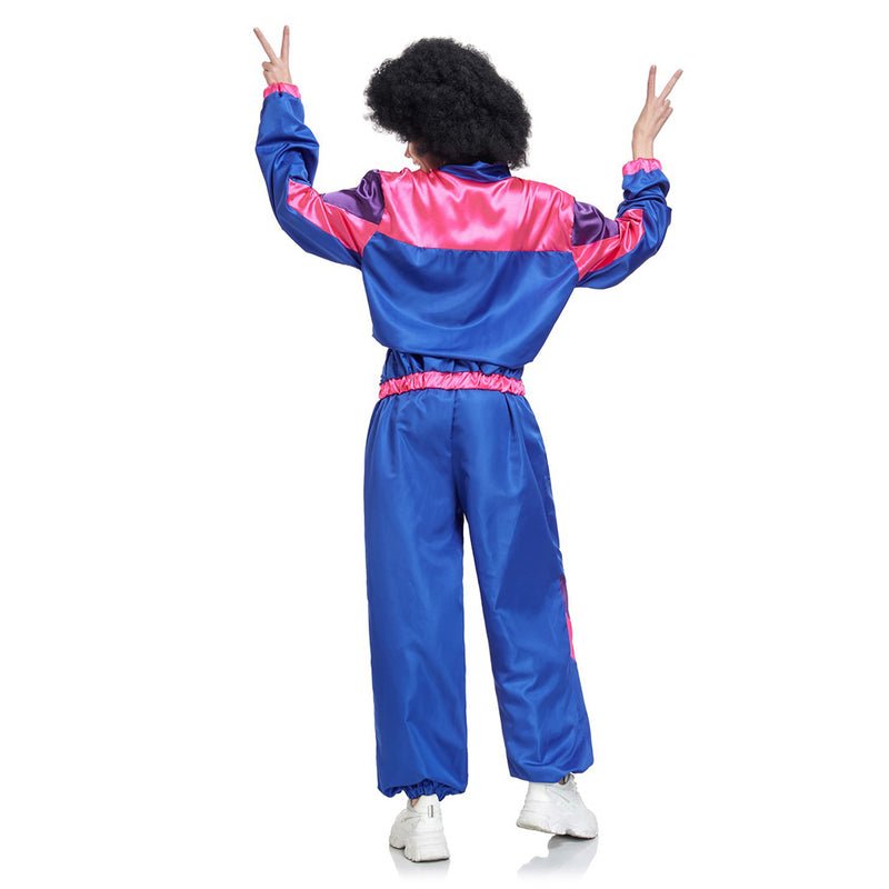 Kids Girls retro hip-hop disco Cosplay Costume Sportwear Jacket Pants Outfits Halloween Carnival Suit