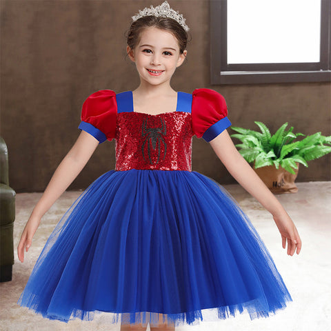 Kids Girls Spiderman Coaplay Tutu Dress Outfits Halloween Carnival Suit