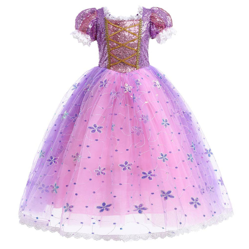 Kids Girls Tangled  Rapunzel Cosplay Costume Outfits Halloween Carnival Party Suit