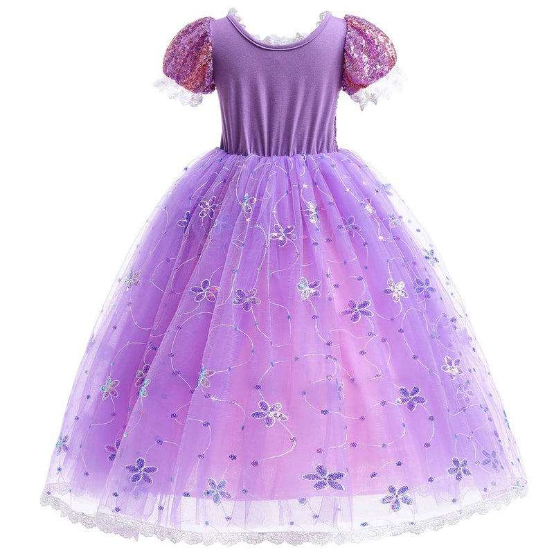 Kids Girls Tangled  Rapunzel Cosplay Costume Outfits Halloween Carnival Party Suit