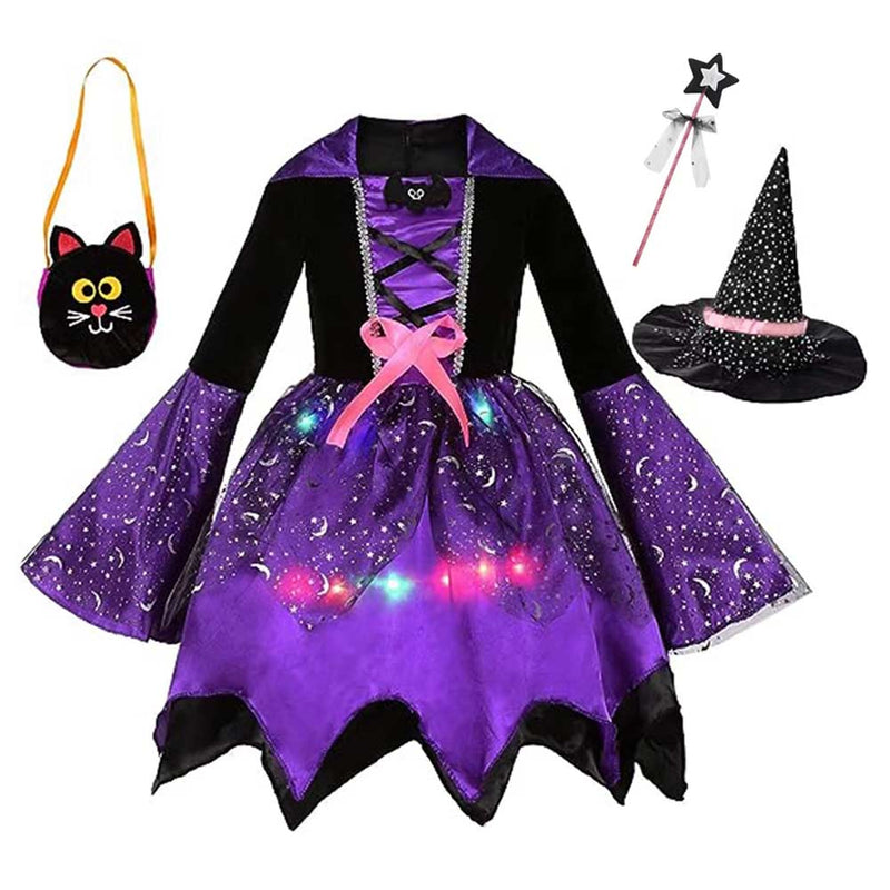 Kids Girls witch Cosplay Costume  Dress Outfits Halloween Carnival Suit