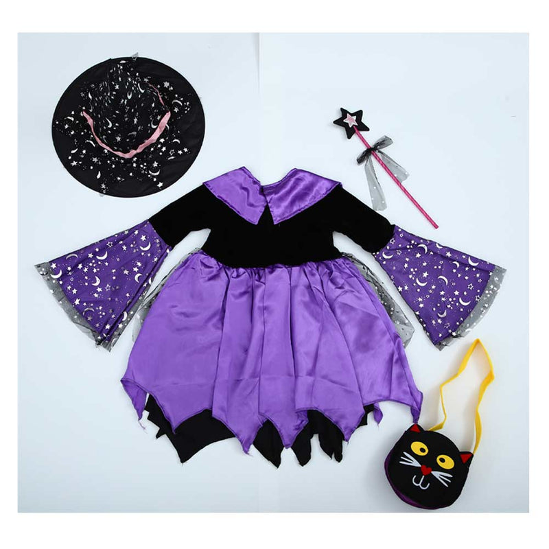 Kids Girls witch Cosplay Costume  Dress Outfits Halloween Carnival Suit