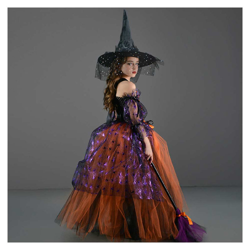 Kids Girls witch Cosplay Costume Outfits Halloween Carnival Suit