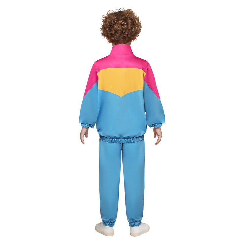 Kids Hip Hop Costume 80s Tracksuit Cosplay Costume Outfits Halloween Carnival Suit Retro Dance Sportswear