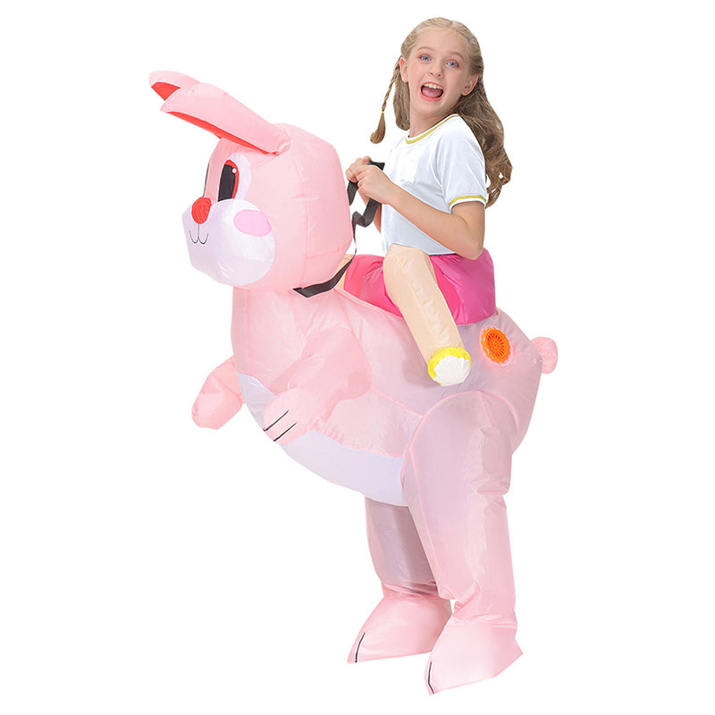 Kids Inflatable Rabbit Costumes Cosplay Party Costume Monster Mascot Halloween Carnival Suit for Children