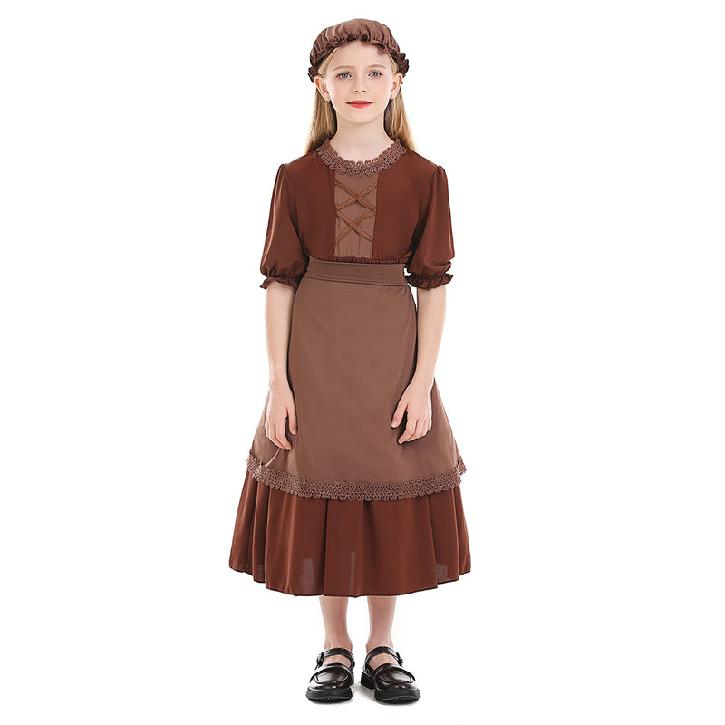 Kids Maid colonial girls Cosplay Costume Outfits Halloween Carnival Suit