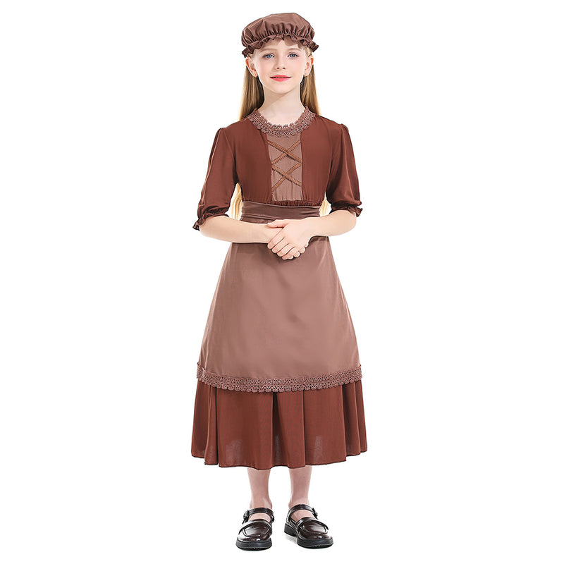 Kids Maid colonial girls Cosplay Costume Outfits Halloween Carnival Suit