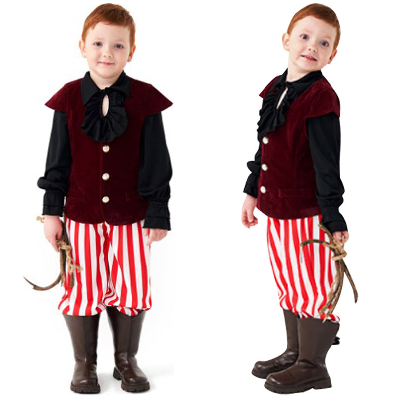 Kids medieval Pirate Knight Cosplay Costume Outfits Halloween Carnival Suit