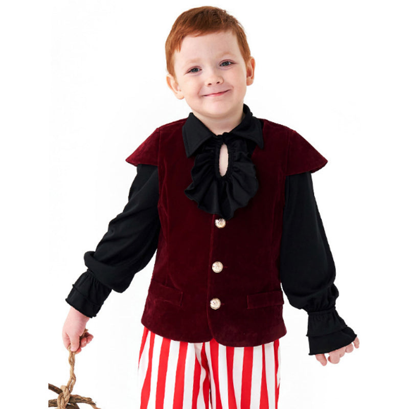 Kids medieval Pirate Knight Cosplay Costume Outfits Halloween Carnival Suit