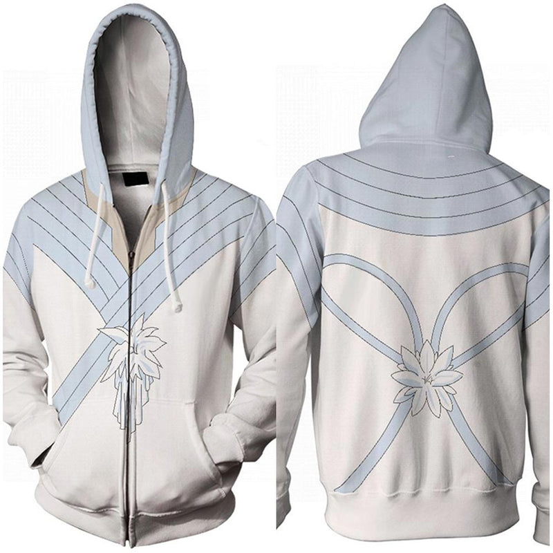 Kuchiki Rukia Cosplay Hoodie 3D Printed Hooded Sweatshirt Men Women Casual Streetwear Zip Up Jacket Coat