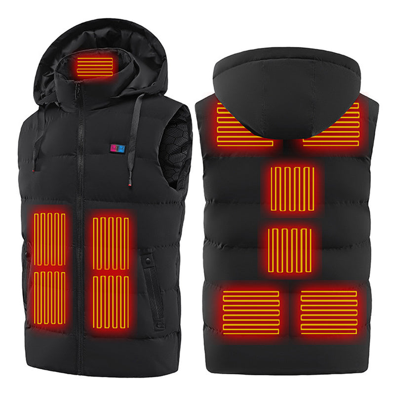 Lanzoub Electric Heating Vest Heating Vest Battery 20000mAh 3 Stage Temperature Adjustment 9 Heating Places Front and Back Popular Sale Fast Heating USB Rechargeable USB Powered Heating Vest Heating V