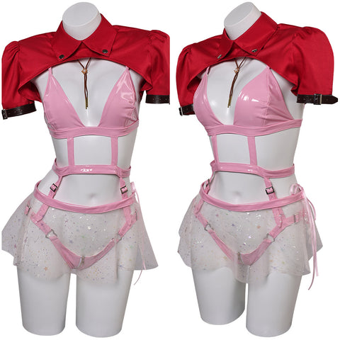 Lingerie for Women Final Fantasy Aerith Cosplay Costume Outfits Halloween Carnival Suit