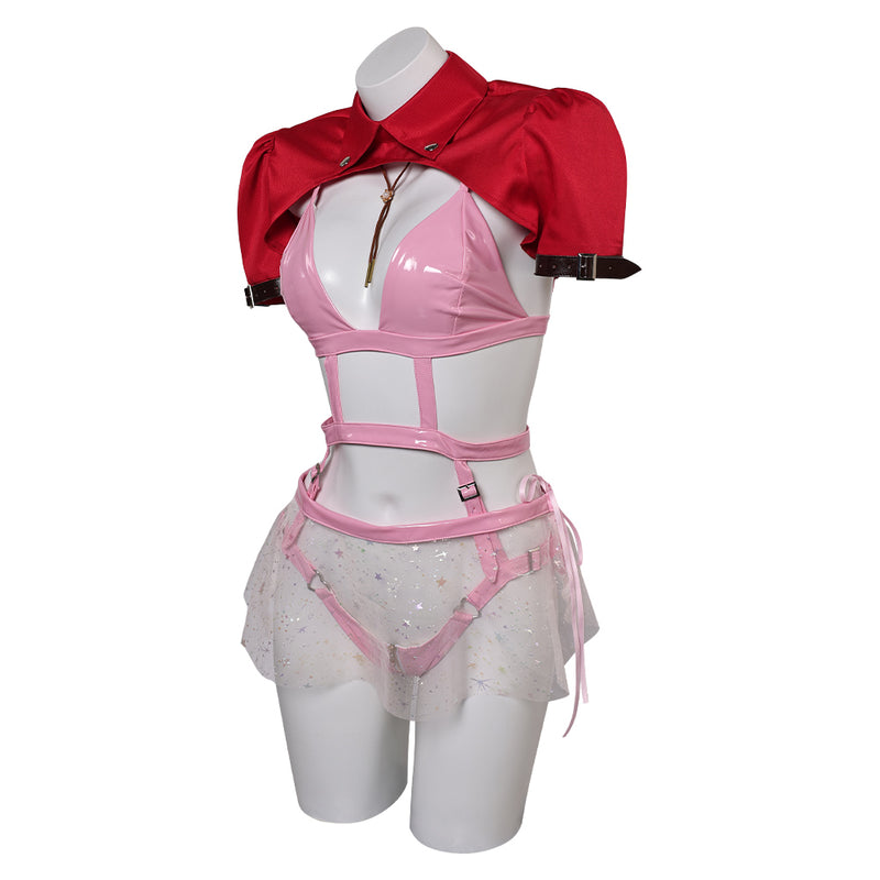 Lingerie for Women Final Fantasy Aerith Cosplay Costume Outfits Halloween Carnival Suit