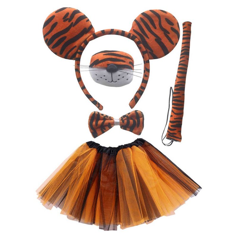 Little Tiger Hair Hoop Dress Cosplay Costume Outfits Halloween Carnival Suit