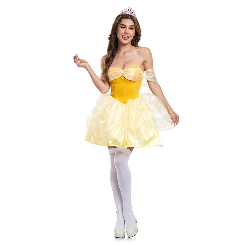 Lofeery Belle Cosplay Dress Halloween Costume Short Skirt Maid Outfit Princess Gown Suit Halloween P