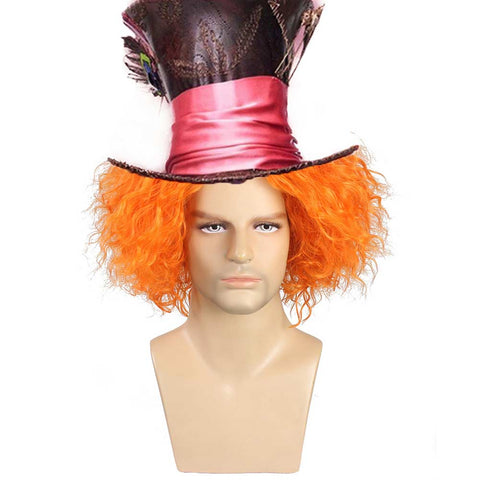 Mad Hatter Cosplay Wig Heat Resistant Synthetic Hair Carnival Halloween Party Props