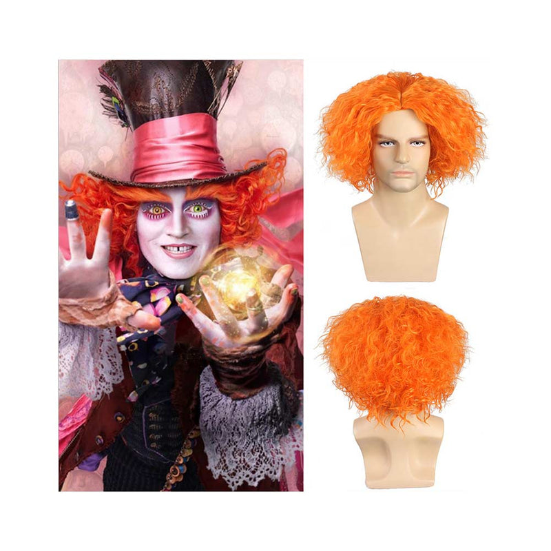 Mad Hatter Cosplay Wig Heat Resistant Synthetic Hair Carnival Halloween Party Props