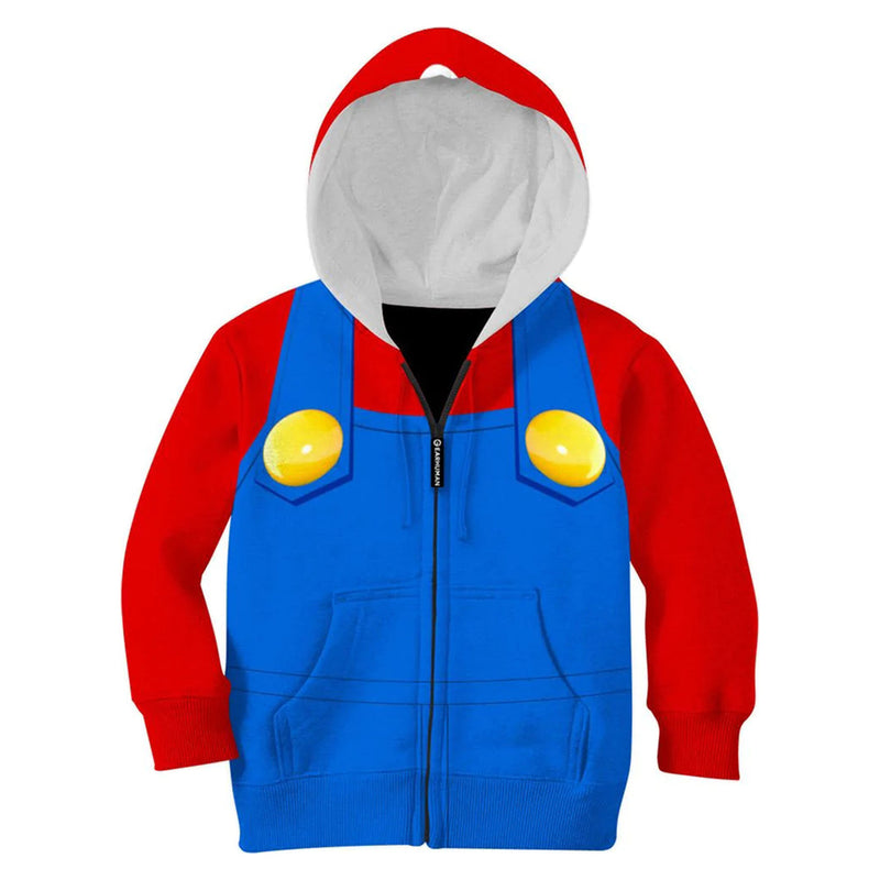 Mario Cosplay Hoodie 3D Printed Hooded Sweatshirt Kids Children Casual Streetwear Pullover