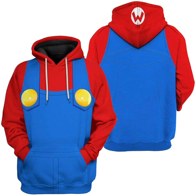 Mario Cosplay Hoodie 3D Printed Hooded Sweatshirt Men Women Casual Streetwear Pullover