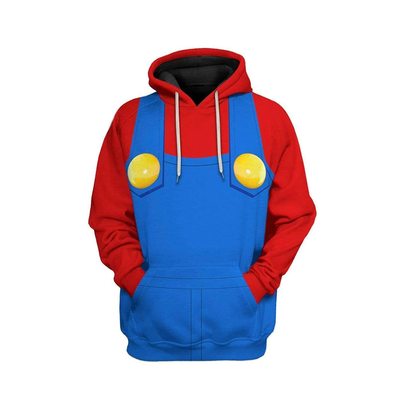 Mario Cosplay Hoodie 3D Printed Hooded Sweatshirt Pants Print Joggers Trousers  Set