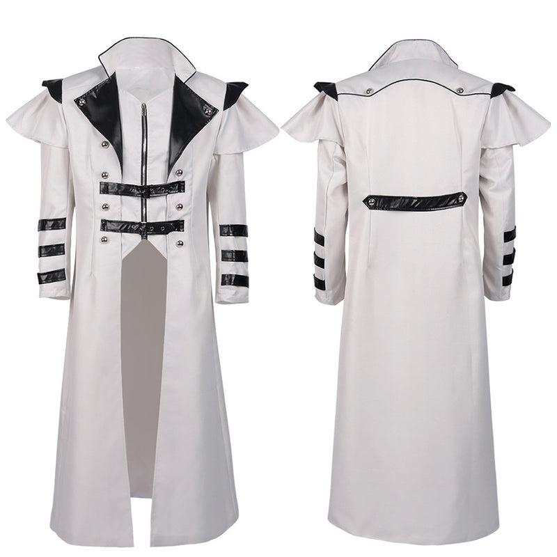 Medieval Gothic Punk Long Coat Cosplay Costume Outfits Halloween Carnival Disguise Suit