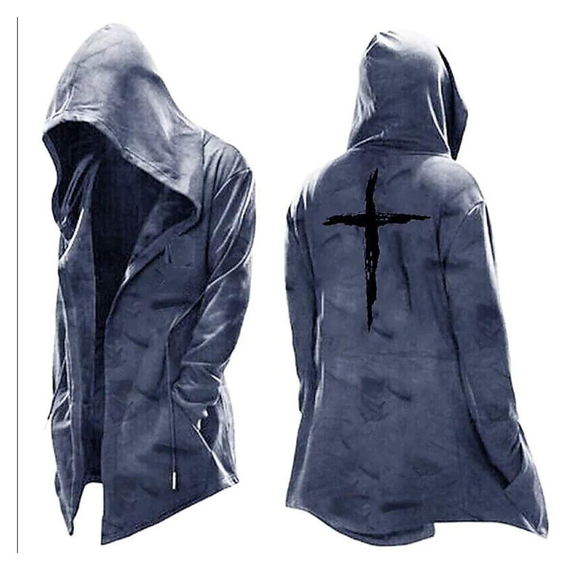 Medieval Knights Templar Cosplay Hoodie 3D Printed Hooded Sweatshirt Men Women Casual Fleece Drawstring Long Coat