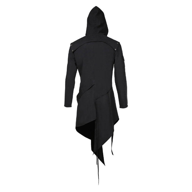 Men Steampunk Gothic Hooded Jacket Coats Halloween Carnival Suit Cosplay Costume