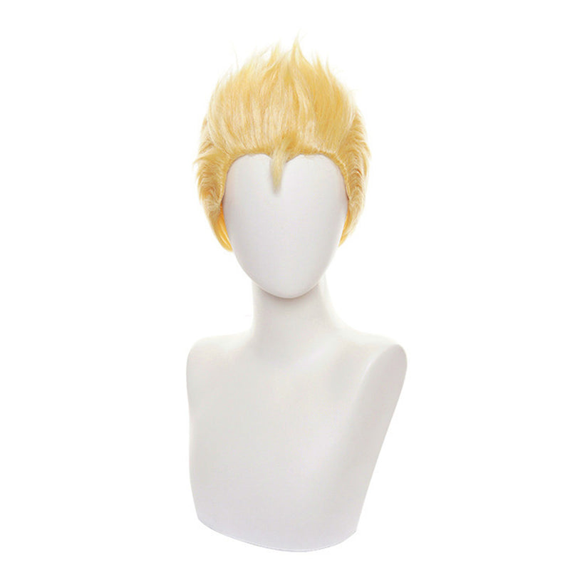 Men Yellow Cosplay Wig Heat Resistant Synthetic Hair Carnival Halloween Party Props