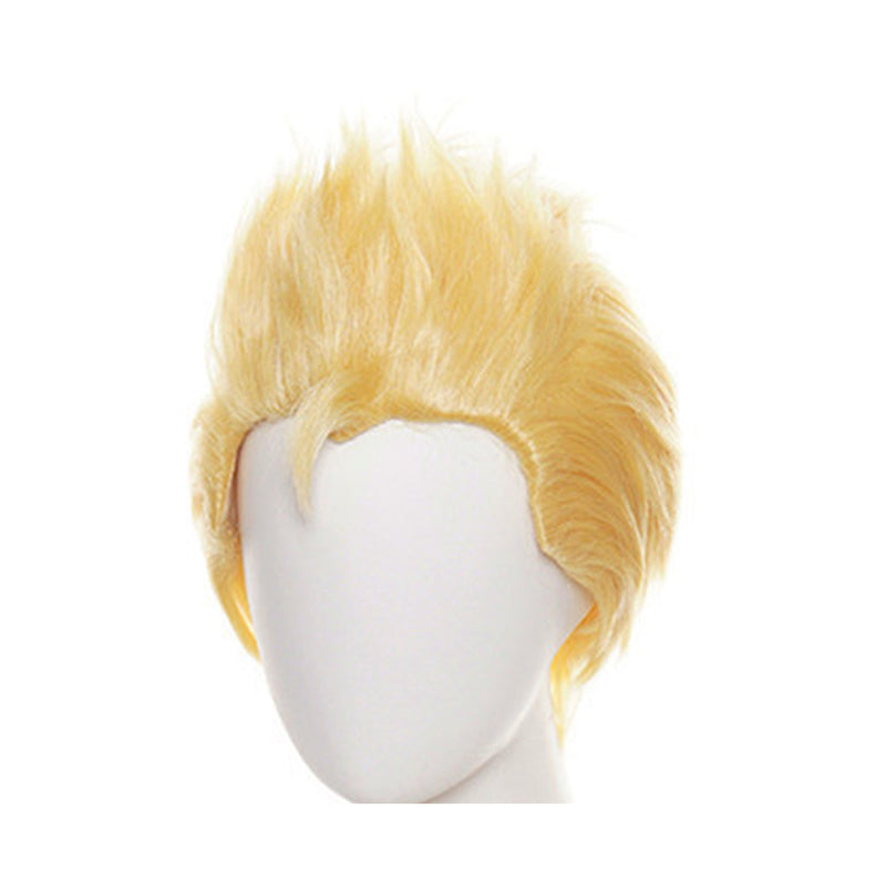 Men Yellow Cosplay Wig Heat Resistant Synthetic Hair Carnival Halloween Party Props