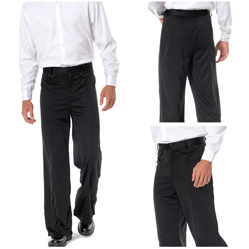 Men\'s Retro 70S Disco Fever Black Flared Pants Adult Vintage Trousers Bell Bottoms (Medium, Black)
