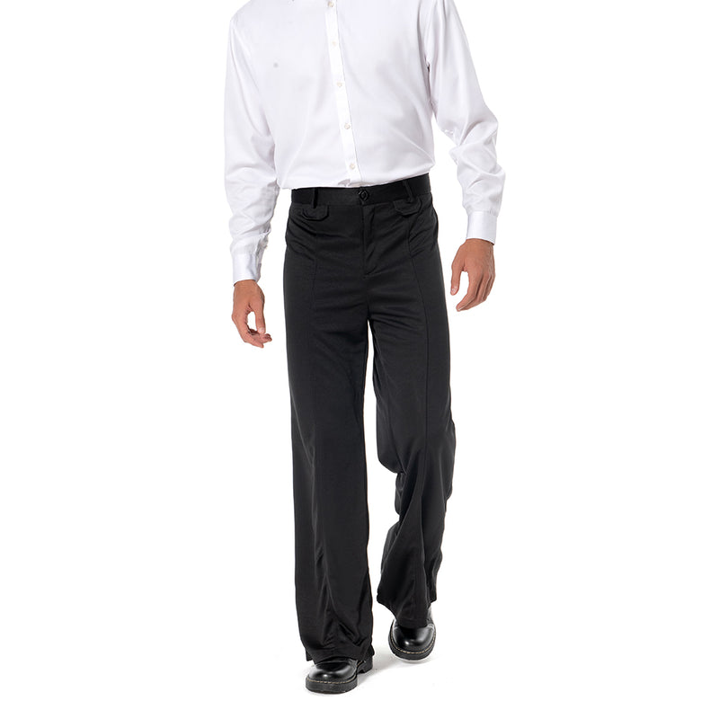 Men\'s Retro 70S Disco Fever Black Flared Pants Adult Vintage Trousers Bell Bottoms (Medium, Black)