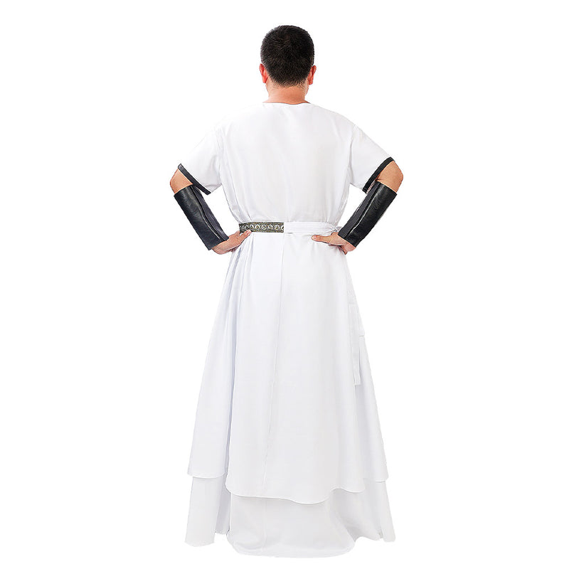 Men‘s White Greek Robe Cosplay Costume Outfits Halloween Carnival Party Suit