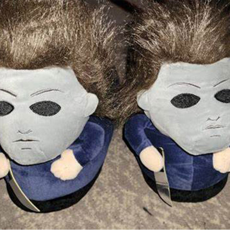 Michael Myers Cosplay  Shoes Hoome Warm Plush Sliper Halloween Carnival Costume Accessories  Gifts