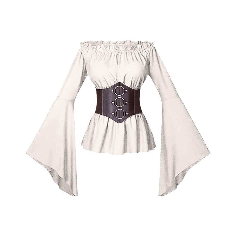 Middle Ages Renaissance long sleeved corset shirt Cosplay Costume Outfits Halloween Carnival Suit