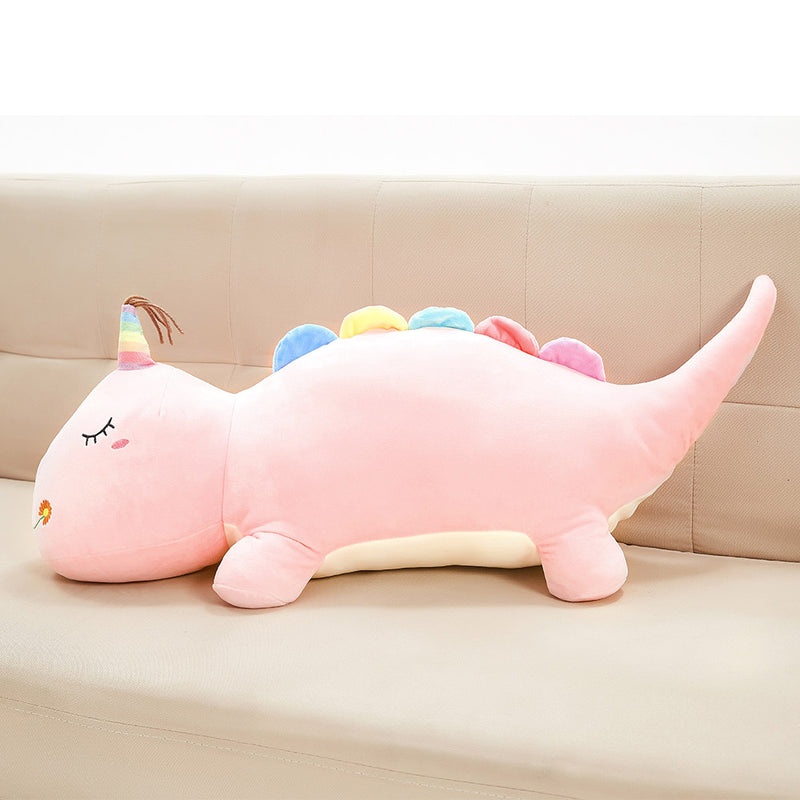 Mislaxy Dinosaur Plush 120cm Large Cute stuffed animal plush doll Christmas gifts for children Baby Boy Girl Pillow House Decoration (Pink)