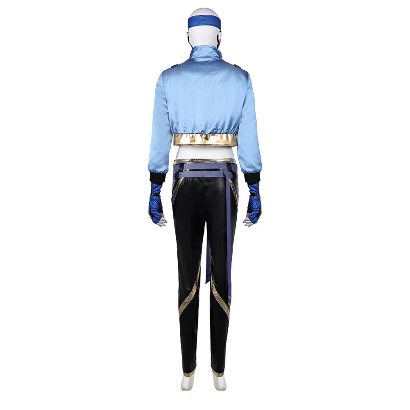 Mortal Kombat Kitana Blue set Cosplay Costume Outfits Halloween Carnival Suit cos