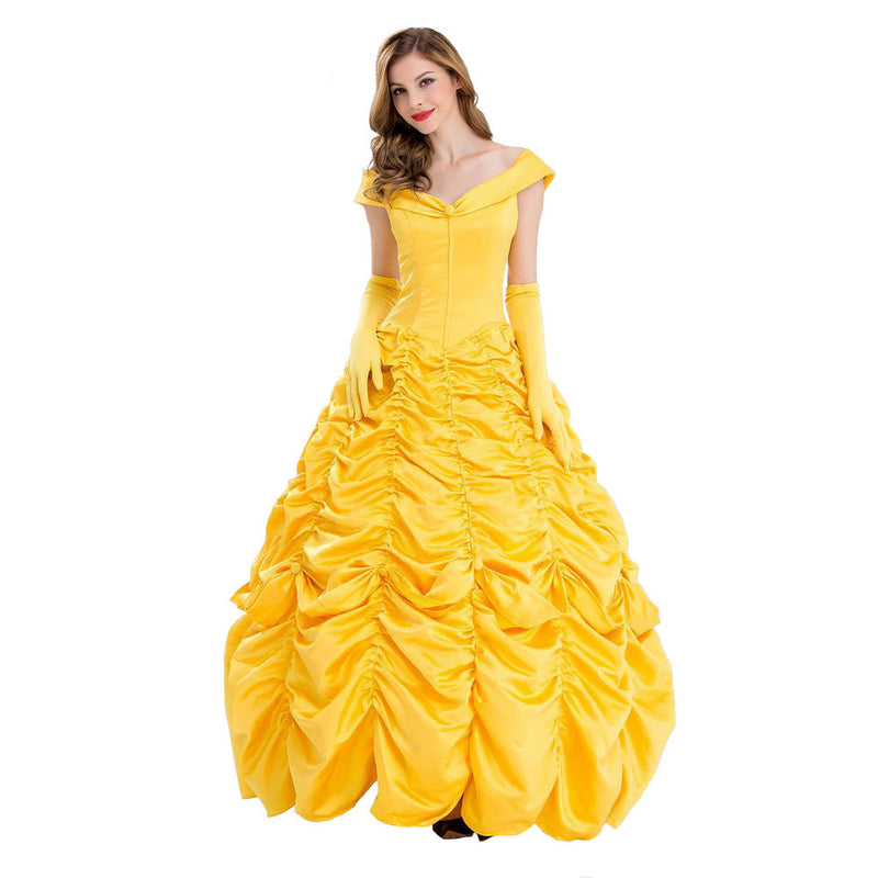 Movie Belle Yellow Women Dress Fantasia Outfits Party Carnival Halloween Cosplay Costume