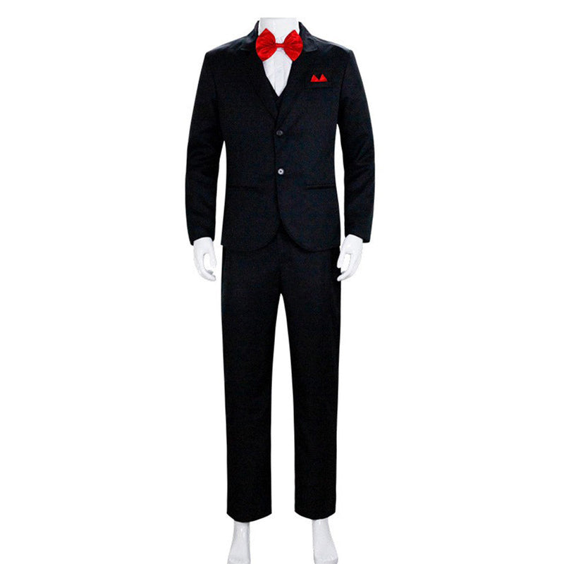 Movie Saw Jigsaw Killer John Kramer Black Suit Party Carnival Halloween Cosplay Costume