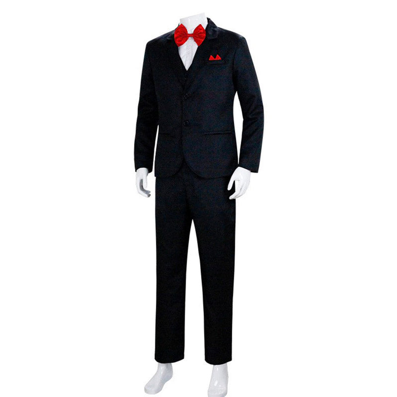 Movie Saw Jigsaw Killer John Kramer Black Suit Party Carnival Halloween Cosplay Costume