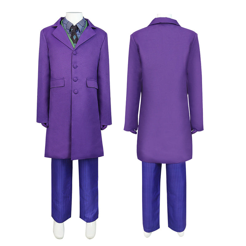 VeeGet Movie The Dark Knight Joker Kids Boys Purple Costumes for Carnival Halloween Cosplay Costume