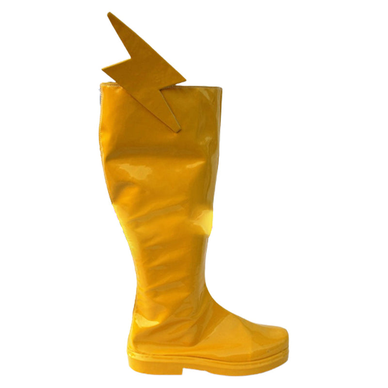 SeeCoplay Movie The Flash Barry Allen Yellow Shoes Boots for Halloween Costumes Accessory Made