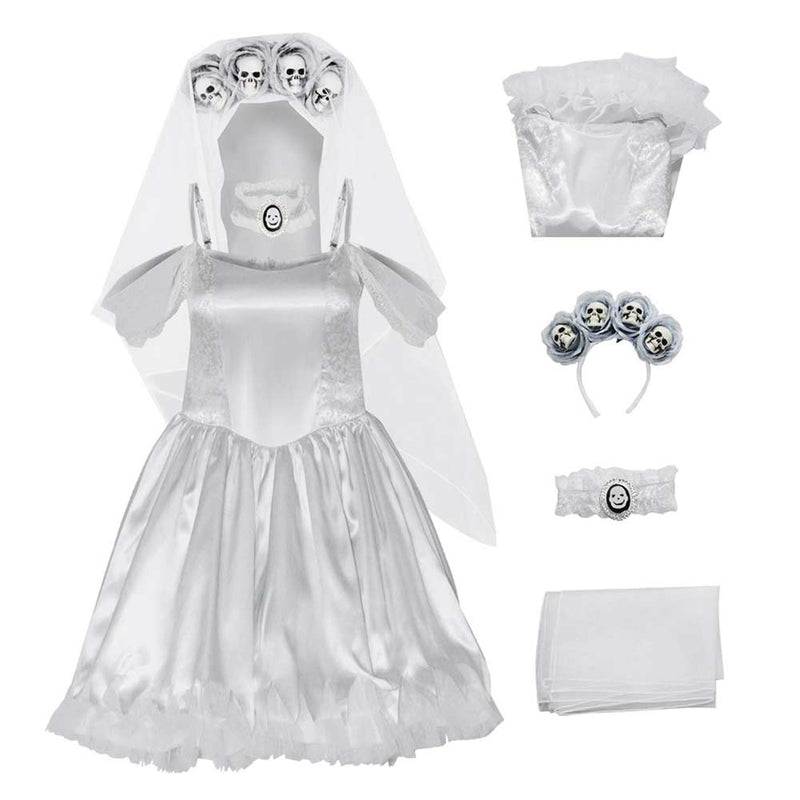 Movie Tim Burton‘s Corpse Bride Emily White Women Dress Party Carnival Halloween Cosplay Costume