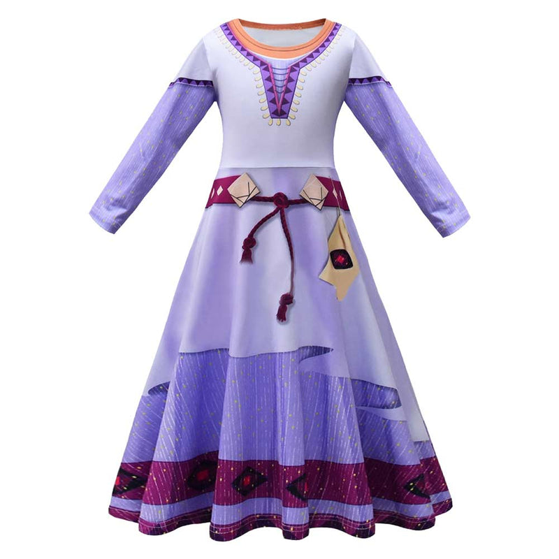 VeeGet Asha Kids Girls Cosplay Princess Dress Halloween Carnival Costume GirlKidsCostume