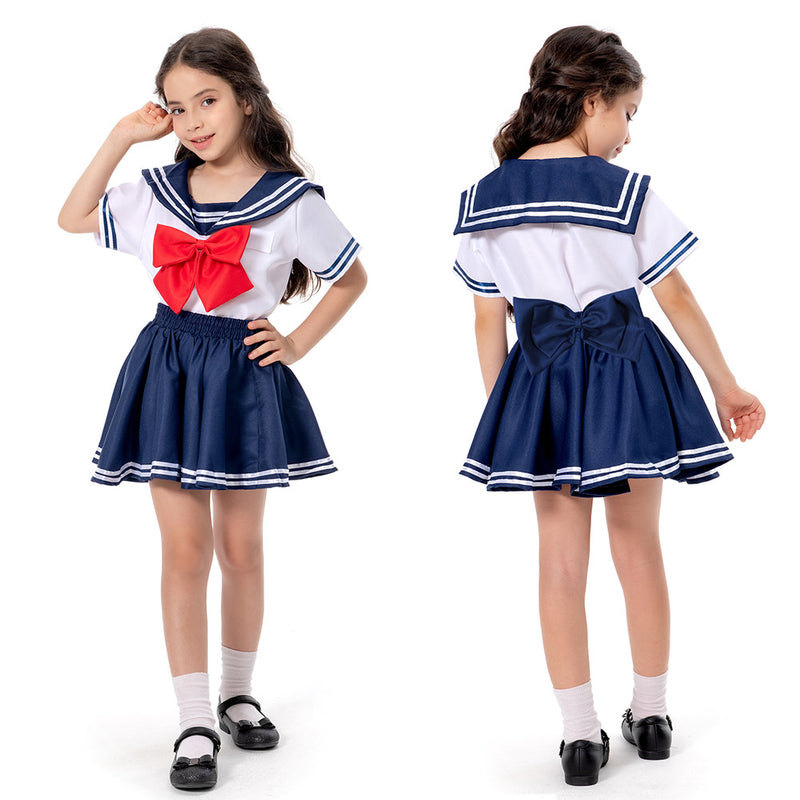 Mrcos sailor suit short-sleeved miniskirt uniform student girl's clothing JK uniform summer dance costume cosplay entrance ceremony graduation ceremony XL